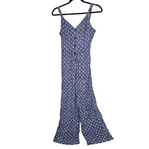 ❤️Vtg The Limited Small Blue Ditsy Floral Jumpsuit Boho Western Festival Cottage